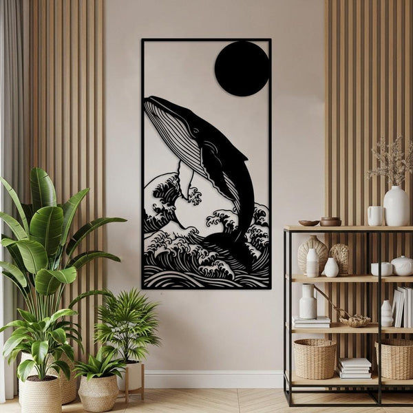 Whale in Great Wave Wall Art