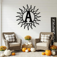Sun Monogram Metal Sign