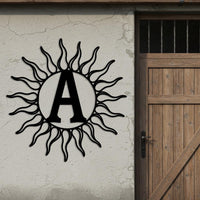 Sun Monogram Metal Sign