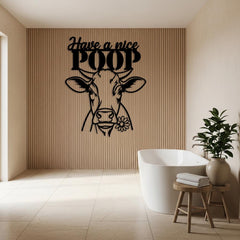 Funny Cow Bathroom Sign