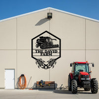 Combine Harvester Farm Sign