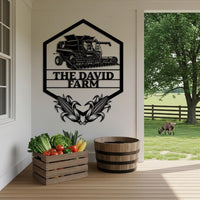 Combine Harvester Farm Sign