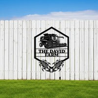 Combine Harvester Farm Sign