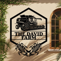 Combine Harvester Farm Sign