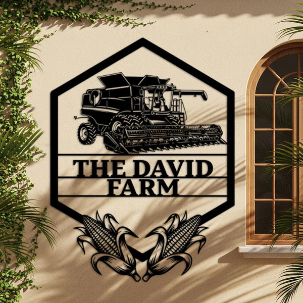 Combine Harvester Farm Sign