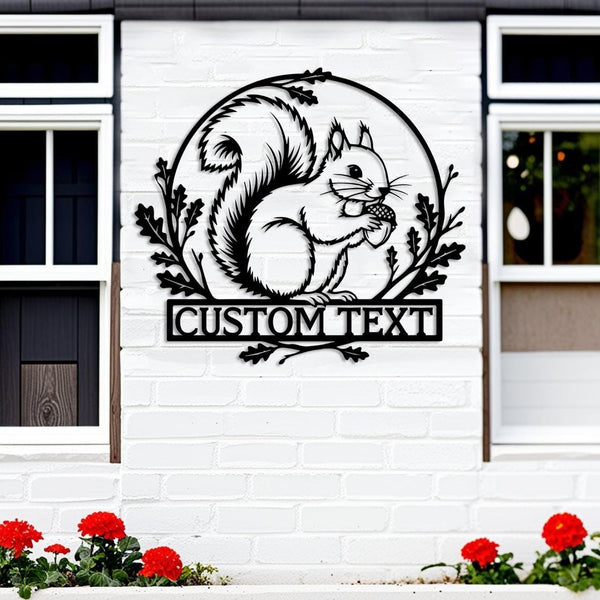 Rustic Squirrel Metal Sign