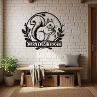 Rustic Squirrel Metal Sign