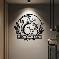 Rustic Squirrel Metal Sign