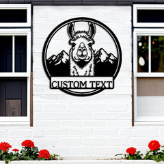 Funny Llama Metal Sign