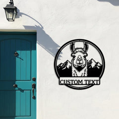 Funny Llama Metal Sign