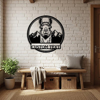 Funny Llama Metal Sign