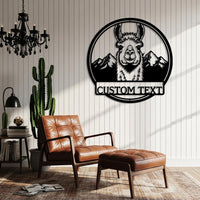 Funny Llama Metal Sign