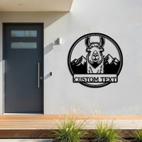 Funny Llama Metal Sign