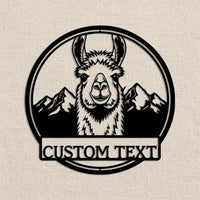 Funny Llama Metal Sign