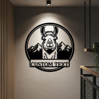 Funny Llama Metal Sign