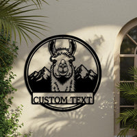 Funny Llama Metal Sign