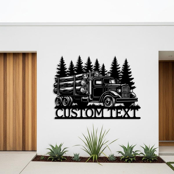 Custom Logging Truck Sign