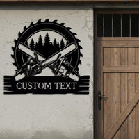 Custom Chainsaw Metal Sign