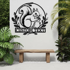 Rustic Squirrel Metal Sign