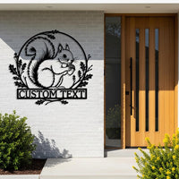 Rustic Squirrel Metal Sign