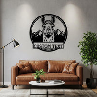 Funny Llama Metal Sign