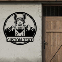 Funny Llama Metal Sign