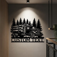 Custom Logging Truck Sign