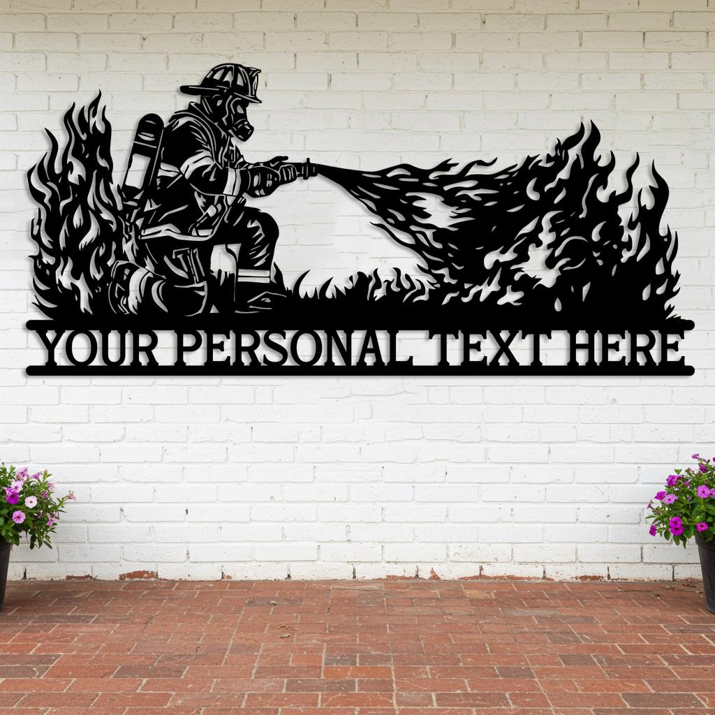 Custom Firefighter Metal Sign