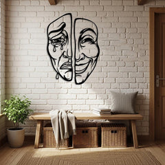 Drama Face Metal Wall Art