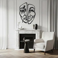Drama Face Metal Wall Art