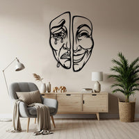Drama Face Metal Wall Art