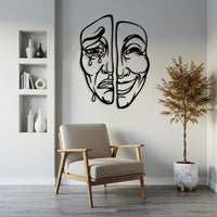 Drama Face Metal Wall Art