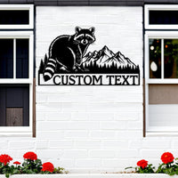 Custom Raccoon Metal Sign