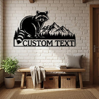 Custom Raccoon Metal Sign
