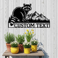 Custom Raccoon Metal Sign
