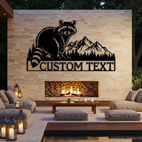 Custom Raccoon Metal Sign