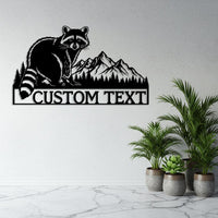 Custom Raccoon Metal Sign