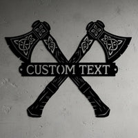 Custom Viking Axe Metal Sign