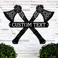 Custom Viking Axe Metal Sign