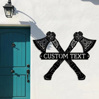 Custom Viking Axe Metal Sign