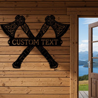 Custom Viking Axe Metal Sign