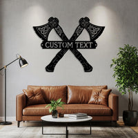 Custom Viking Axe Metal Sign