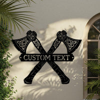 Custom Viking Axe Metal Sign