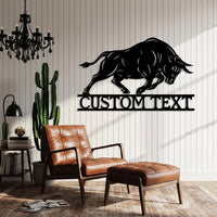 Custom Bull Metal Sign