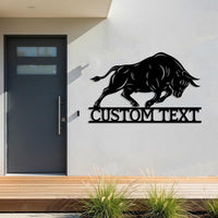 Custom Bull Metal Sign