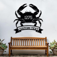 Custom Crab Metal Sign