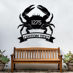 Custom Crab Metal Sign