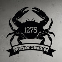 Custom Crab Metal Sign