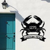 Custom Crab Metal Sign