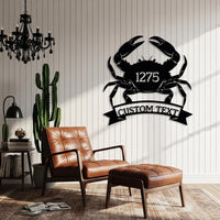 Custom Crab Metal Sign